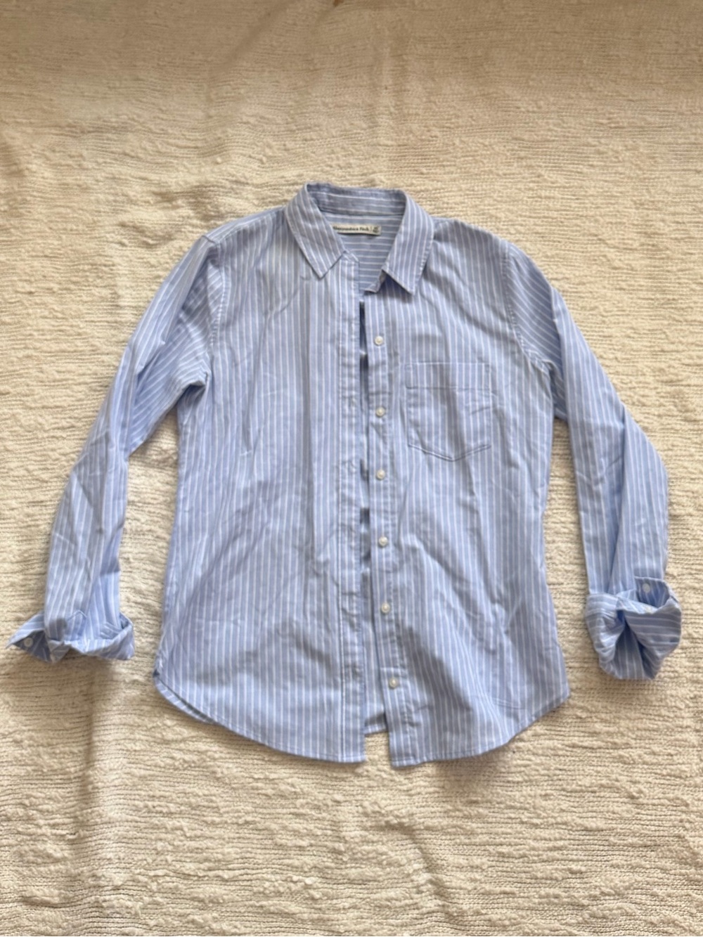 Abercrombie & Fitch Blue and white striped button down shirt size XS